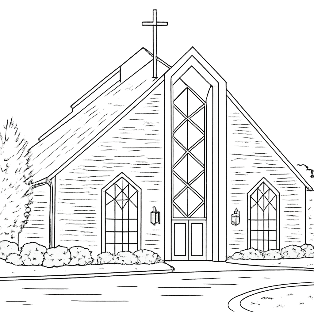 Wedding chapel illustration